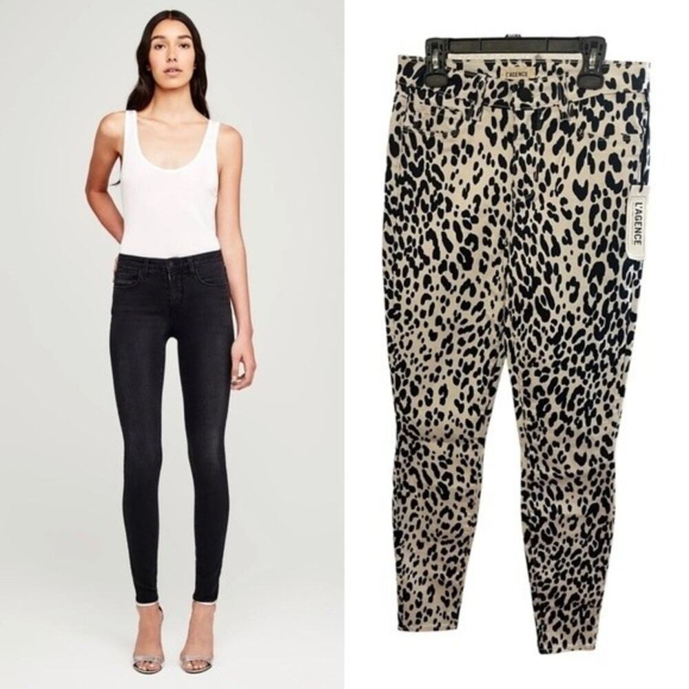 L'Agence Marguerite High Rise Jeans Animal Cow Festival Statement Party Fall 25